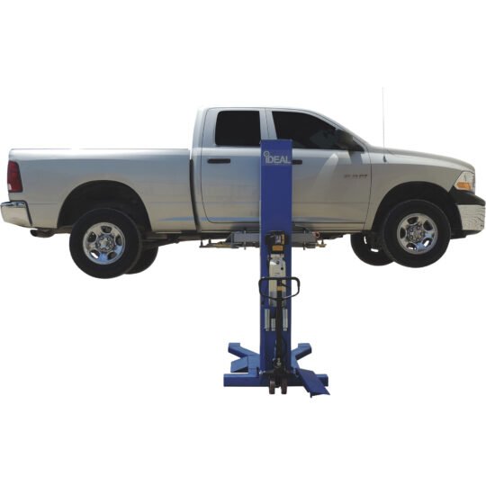 iDEAL Mobile Single Column Automotive Lift, 6000-Lb. Capacity, Blue/Gray, Model# MSC-6KLP