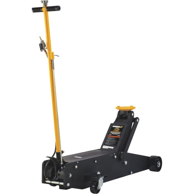 Omega 10-Ton Hybrid Air/Manual Long Chassis Service Jack, Model# 22101C