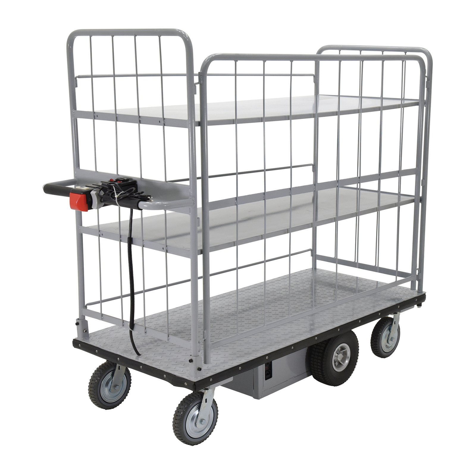 Vestil EMHC-2860-4 Electric Material Handling Cart – 60 x 28 in., 500 lb, 2 Shelves