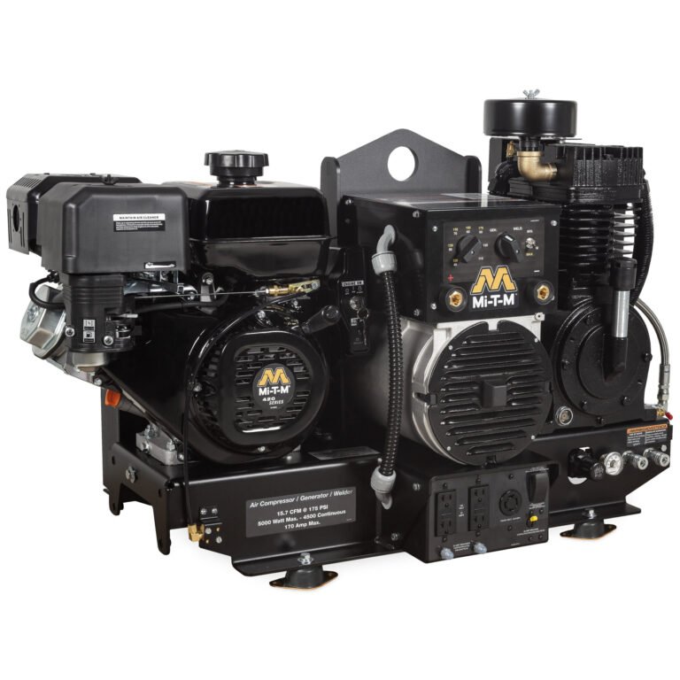 Mi-T-M AGW Series Gasoline Two-Stage Base Mount Compressor/Generator/Welder, Model# AGW-SM14-B