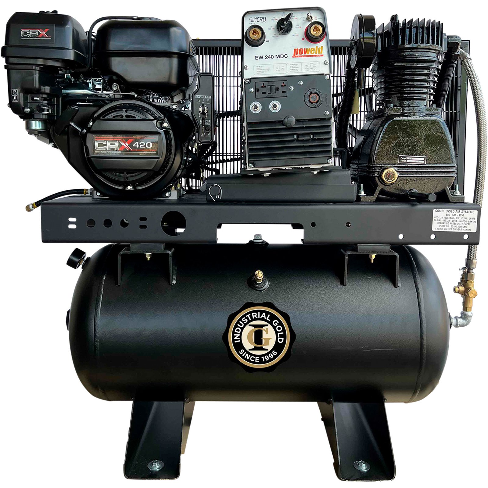 Industrial Gold CI13GEX33-GW Gas Compressor/Generator/Welder – 14 HP, 30 Gallon