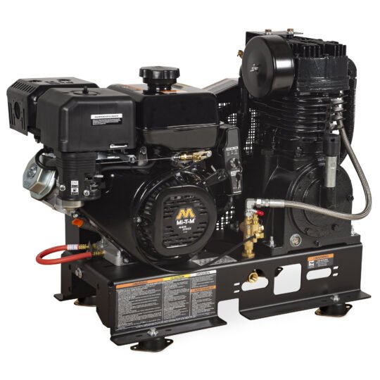 Mi-T-M Base Mount Industrial Two-Stage Gasoline Belt Drive Air Compressor — Model# ABS-14M-B