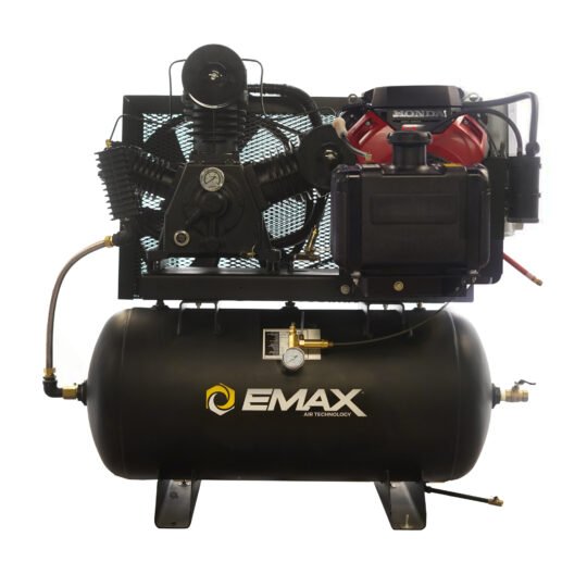 Emax Stationary Air Compressor — 60-Gallon, 24hp, Gas Powered, Electric Start, 57 CFM at 100 PSI, Model# EGES2460ST