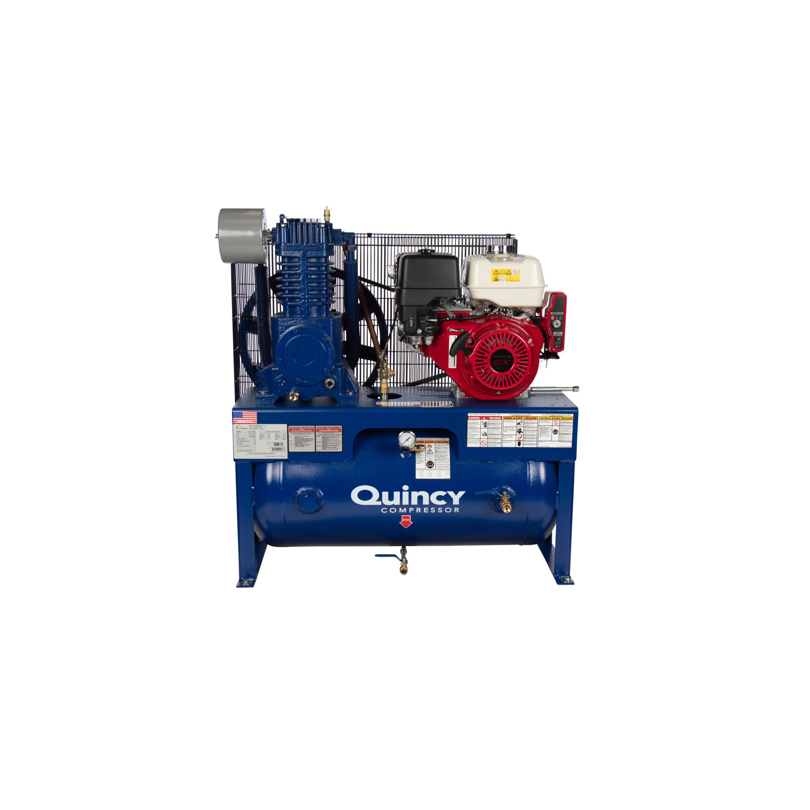 Quincy G413H30HCB Two-Stage Gas Air Compressor – 13 HP Honda, 30 Gallon Horizontal