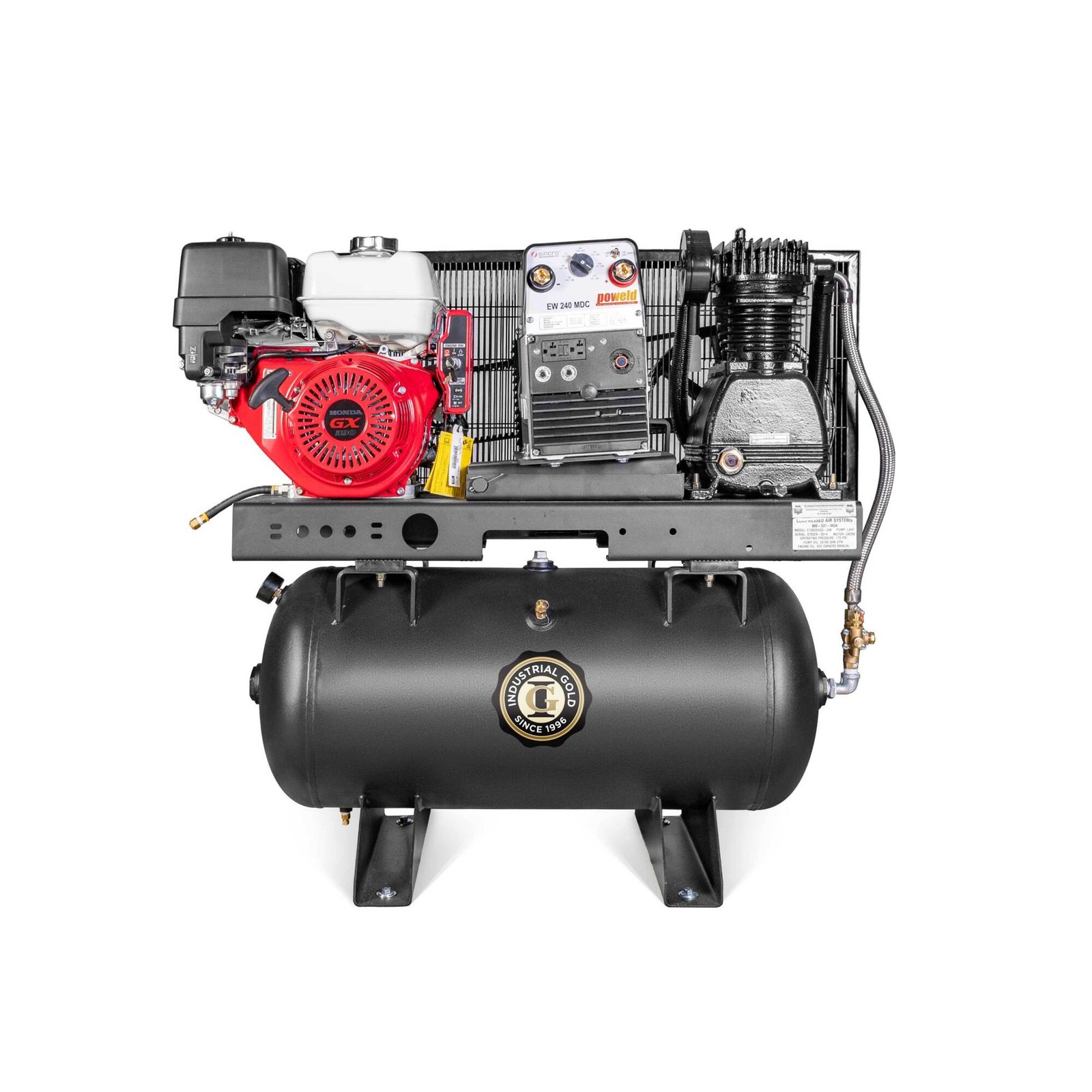 Industrial Gold CI13GEX33-GW Gas Compressor/Generator/Welder – 13 HP Honda GX390, 30 Gallon