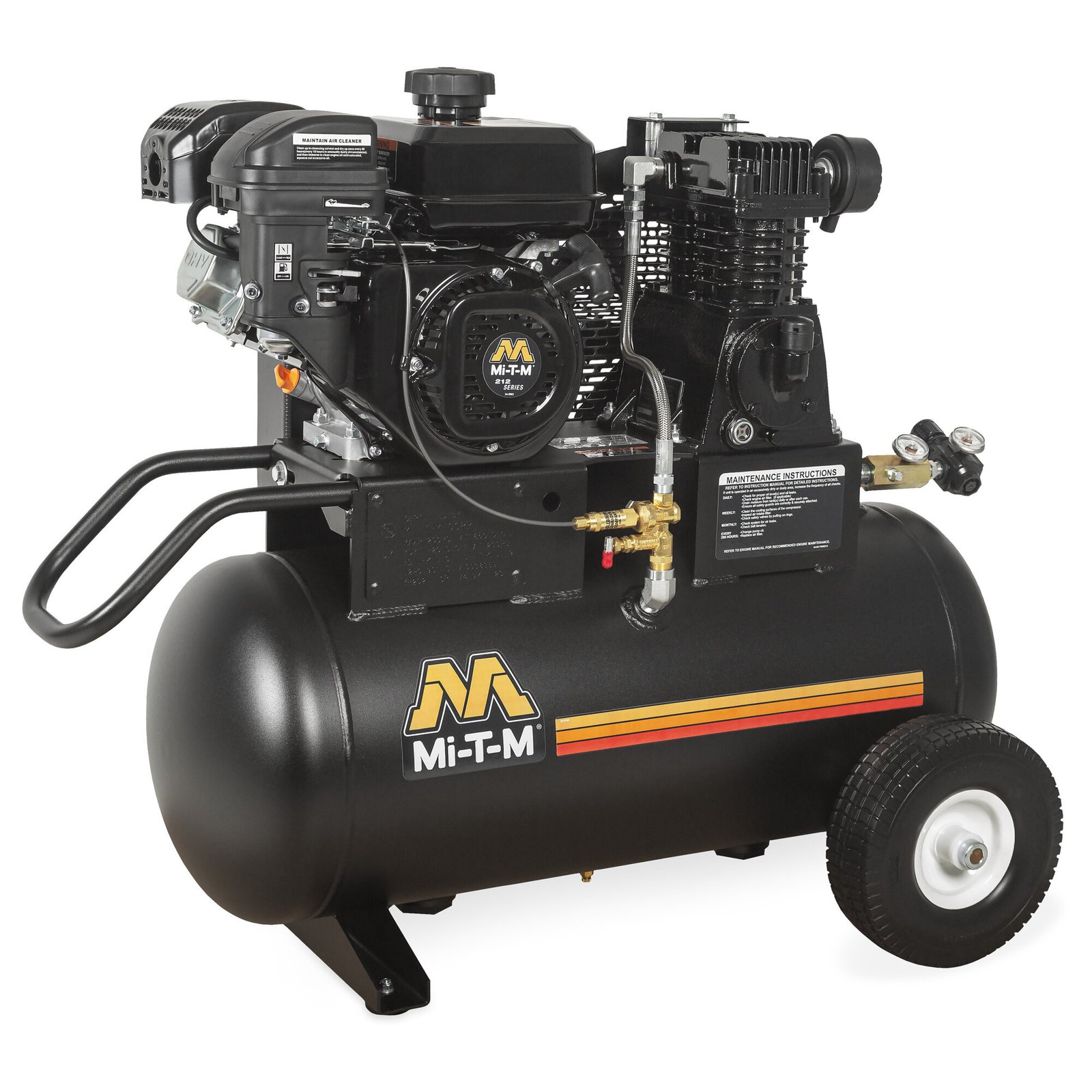 Mi-T-M AM1-PM07-20M Single-Stage Gas Air Compressor – 20 Gallon, Belt Drive