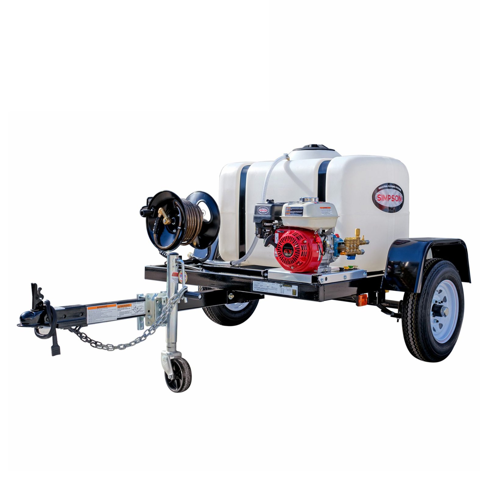 Simpson 95000 Gas Pressure Washer Trailer – 3,200 PSI, 2.8 GPM, Honda, 100 Gallon Tank