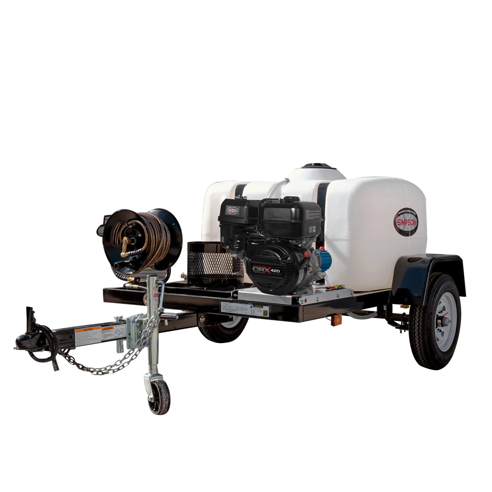 Simpson 95130 Gas Pressure Washer Trailer – 4,200 PSI, 4 GPM, 150 Gallon Tank