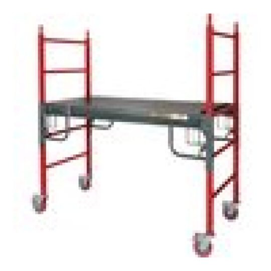 Metaltech BuildMan 6ft. Drywall Baker Scaffolding, 1,500-Lb. Capacity, 75 3/4in.W x 31in.D x 76in.H, Model# I-BMSS