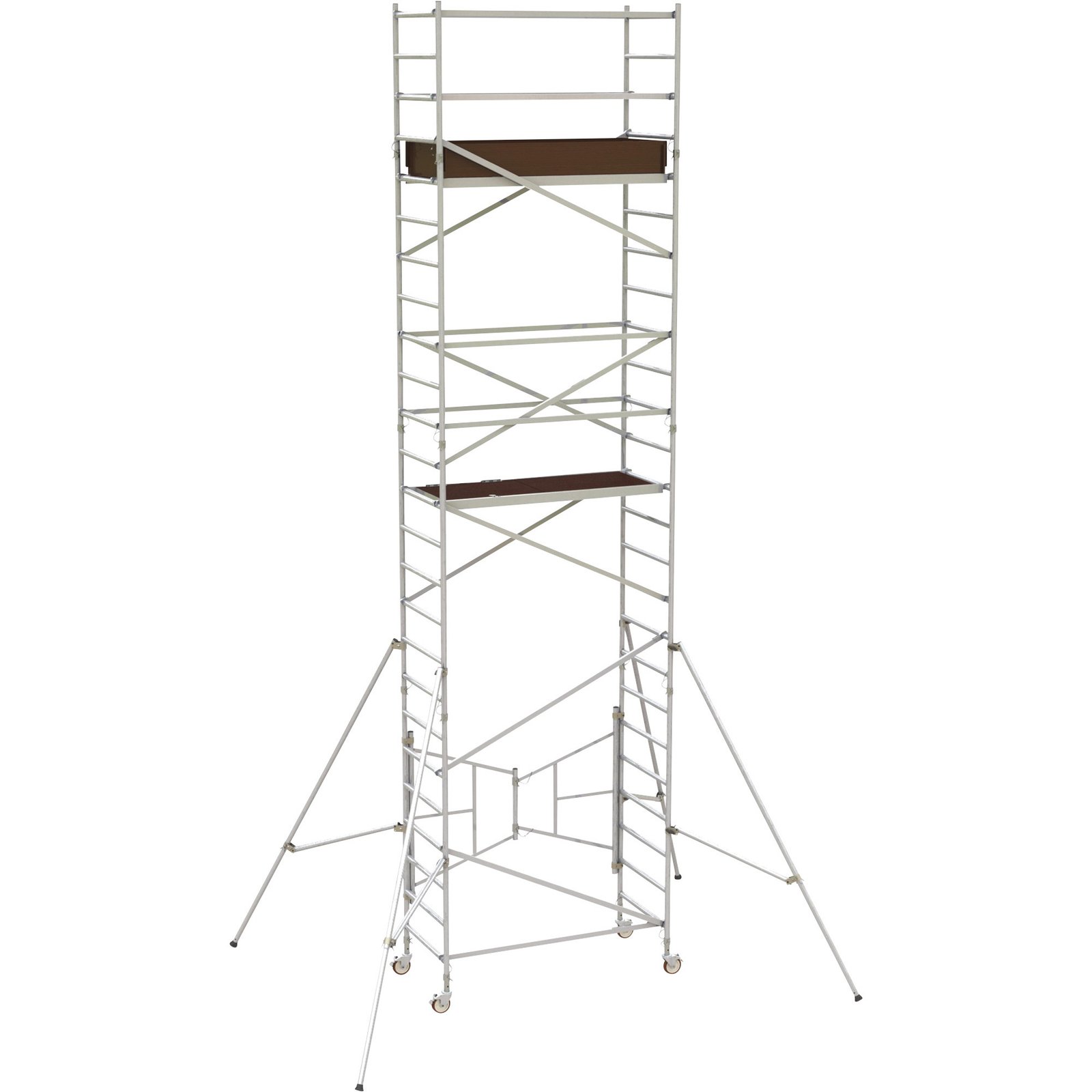 Metaltech AL-Q0106 Easy-Set Aluminum Scaffold Tower – 18 ft., Guardrail & Outriggers, 800 lb
