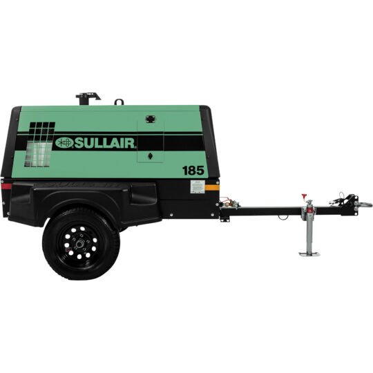 Sullair Portable Rotary Screw Air Compressor, 185 CFM, 100 PSI, 49 HP Caterpillar Diesel Engine, Cold Weather Package, Model# 185/D/DPQ/CAT T4F/Cold weather