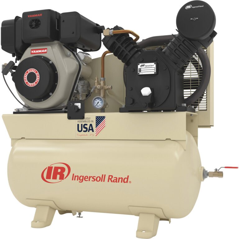 Ingersoll Rand Diesel-Powered Air Compressor, 10 HP Yanmar Diesel Engine, 30 Gallon Horizontal Tank, 24.3 CFM, Model# 2475F10DY