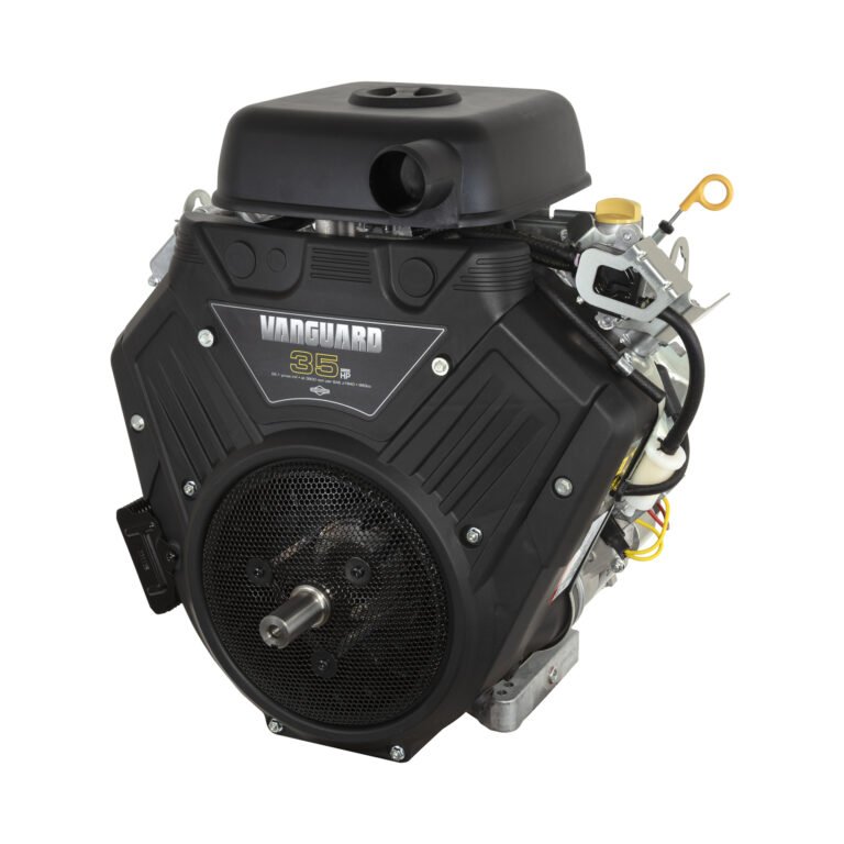 35.0 GHP Vanguard Horizontal Shaft Engine, 993cc, 1-7/16" x 4-1/2" Crankshaft, Tapped 5/8-18, 3/8" Keyway,12V Electric Start, 20A Alternator, Model# 613477-0250-J1