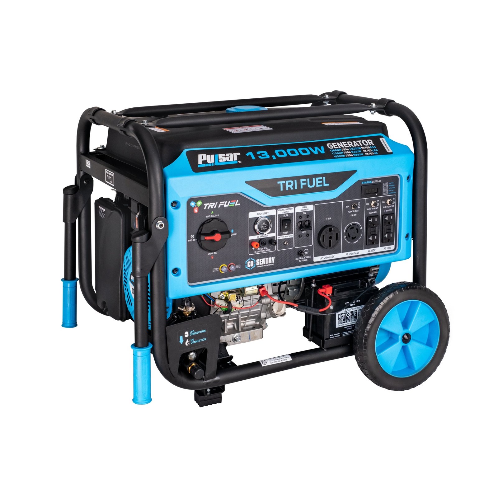 Pulsar PG13000TRCO Dual Fuel Portable Generator – 13,000 Watts, 500cc, Remote Start