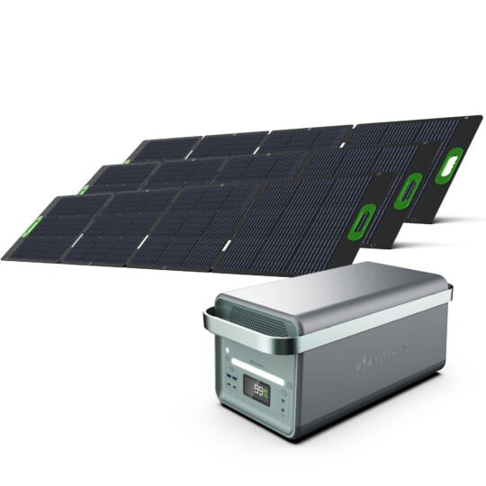 Yoshino Solid-State Solar Generator Bundle - 4000W Running, 6000W Surge, 2611Wh Capacity, Includes (3) 200W Panels, Model# K40SP23