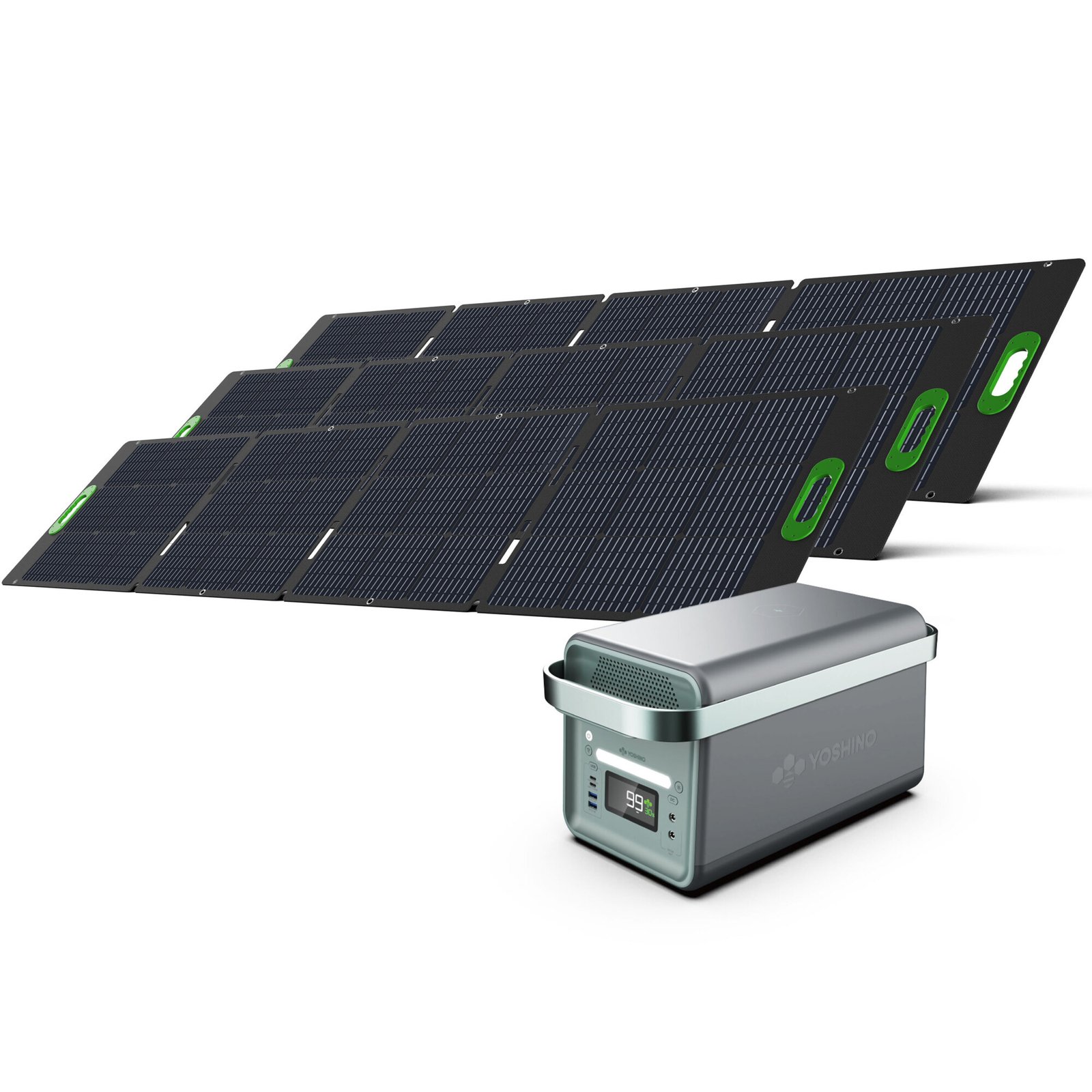 Yoshino K20SP23 Solid-State Solar Generator Bundle – 2000W, 1,326Wh, Three 200W Panels