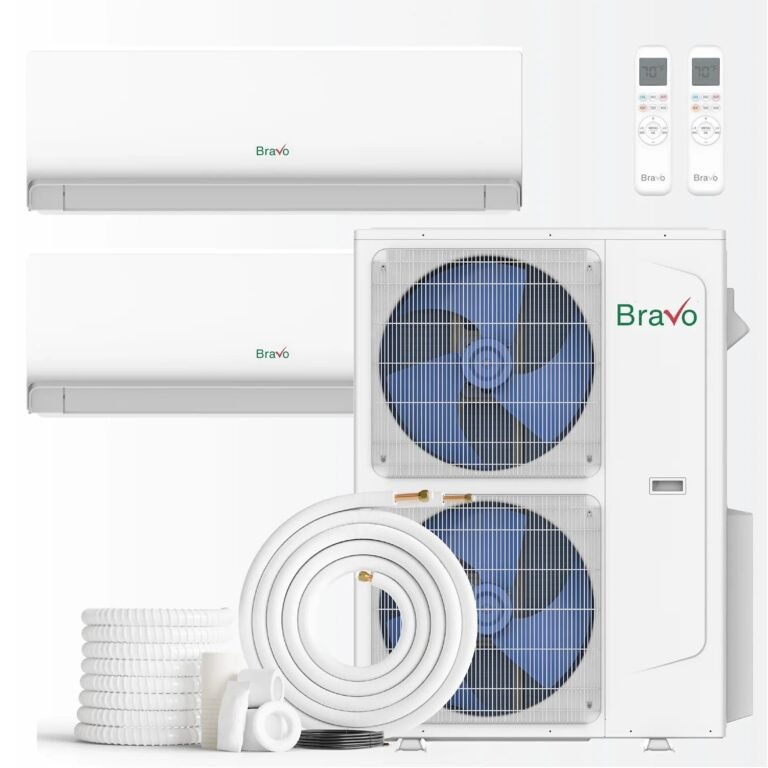 Bravo 2-Zone Mini Split AC & Heat Pump — 42,000 BTU, 12K + 24K, Wall Mount, Model# BRV-M42+M12WM+M24WM+25FT+25FT