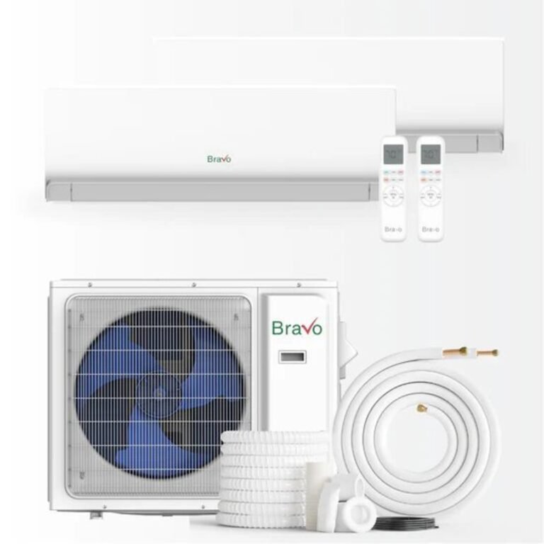 Bravo 2-Zone Mini Split AC & Heat Pump — 36,000 BTU, Wall Mount, 12K + 18K, Model# M36VO+M12VI+M18VI+AB1+AB2