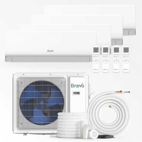 Bravo 4-Zone Mini Split AC & Heat Pump — 30000 BTU, Wall Mount, 9K+9K+9K+12K, Model# M30-3M09-M12-4AB1