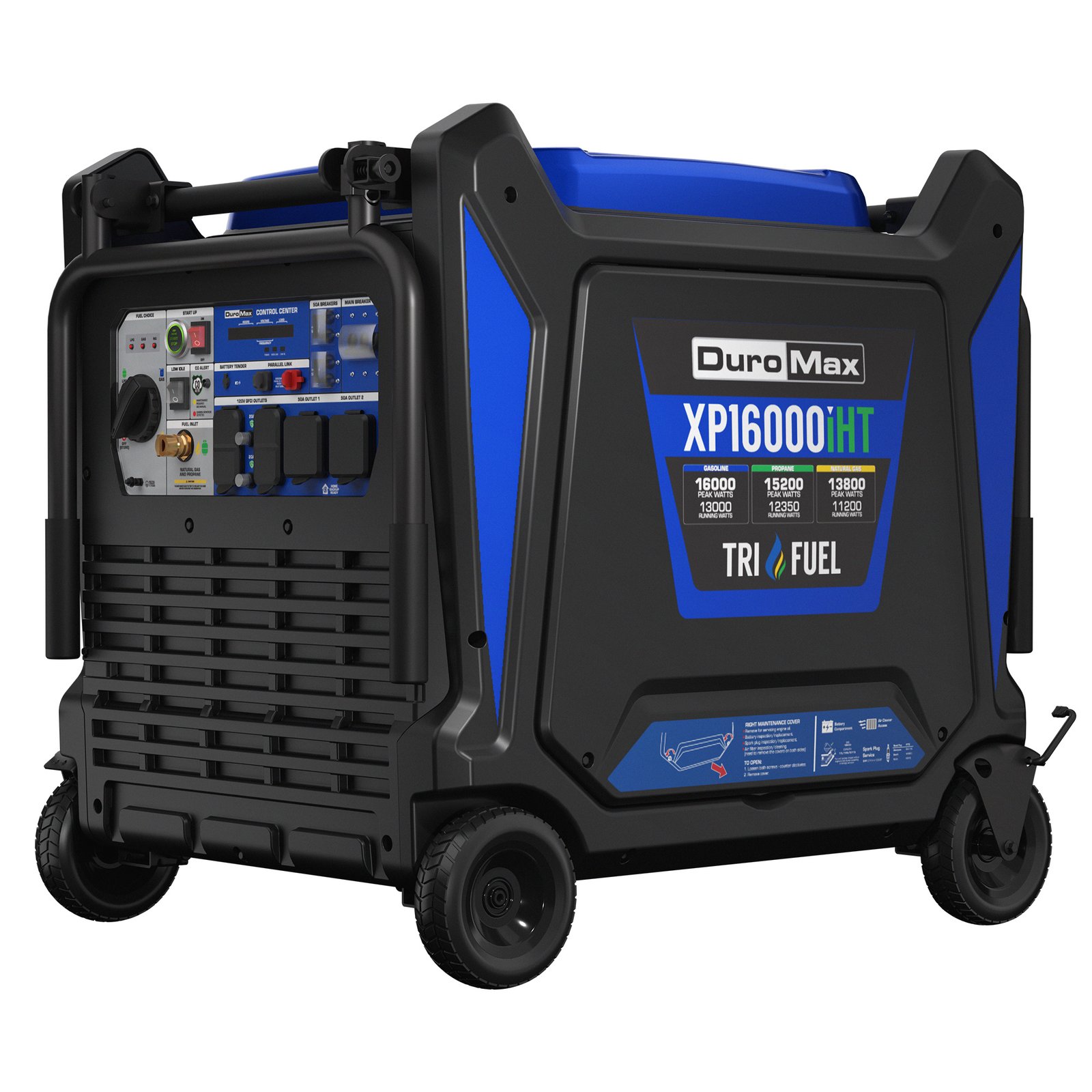 DuroMax XP16000iHT Tri-Fuel Inverter Generator – 16,000 Surge / 13,000 Rated Watts, 120/240V