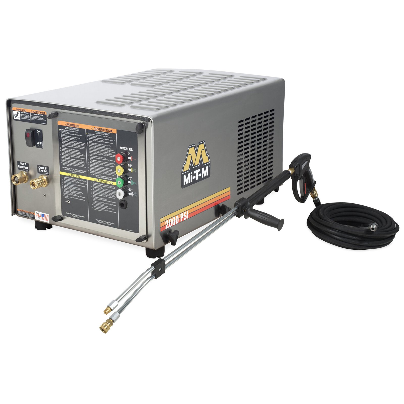 Mi-T-M CW-2004-SME1 Wall-Mount Electric Cold Water Pressure Washer – 2,000 PSI, 3.9 GPM