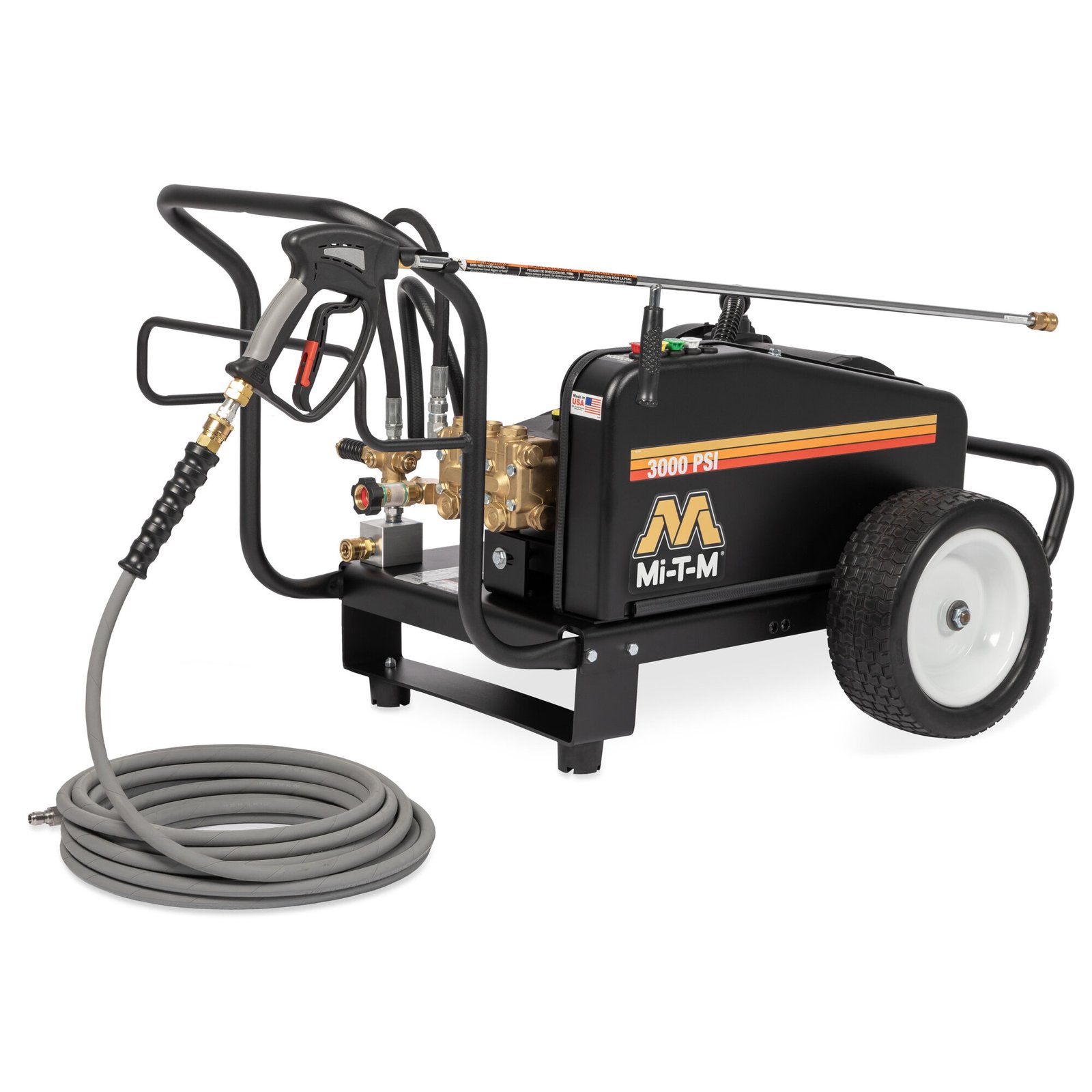 Mi-T-M CW-3004-4ME3 Electric Belt Drive Cold Water Pressure Washer – 3,000 PSI, 4 GPM
