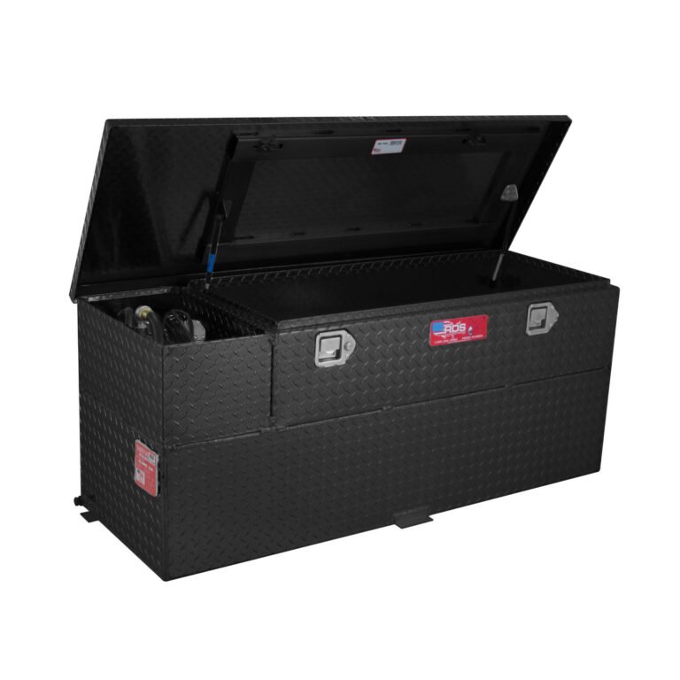 RDS, Alum. Transfer Fuel Tank Toolbox Combo w/12v.Pump, Capacity 60 Gal, Shape Rectangle, Model# 73326PC