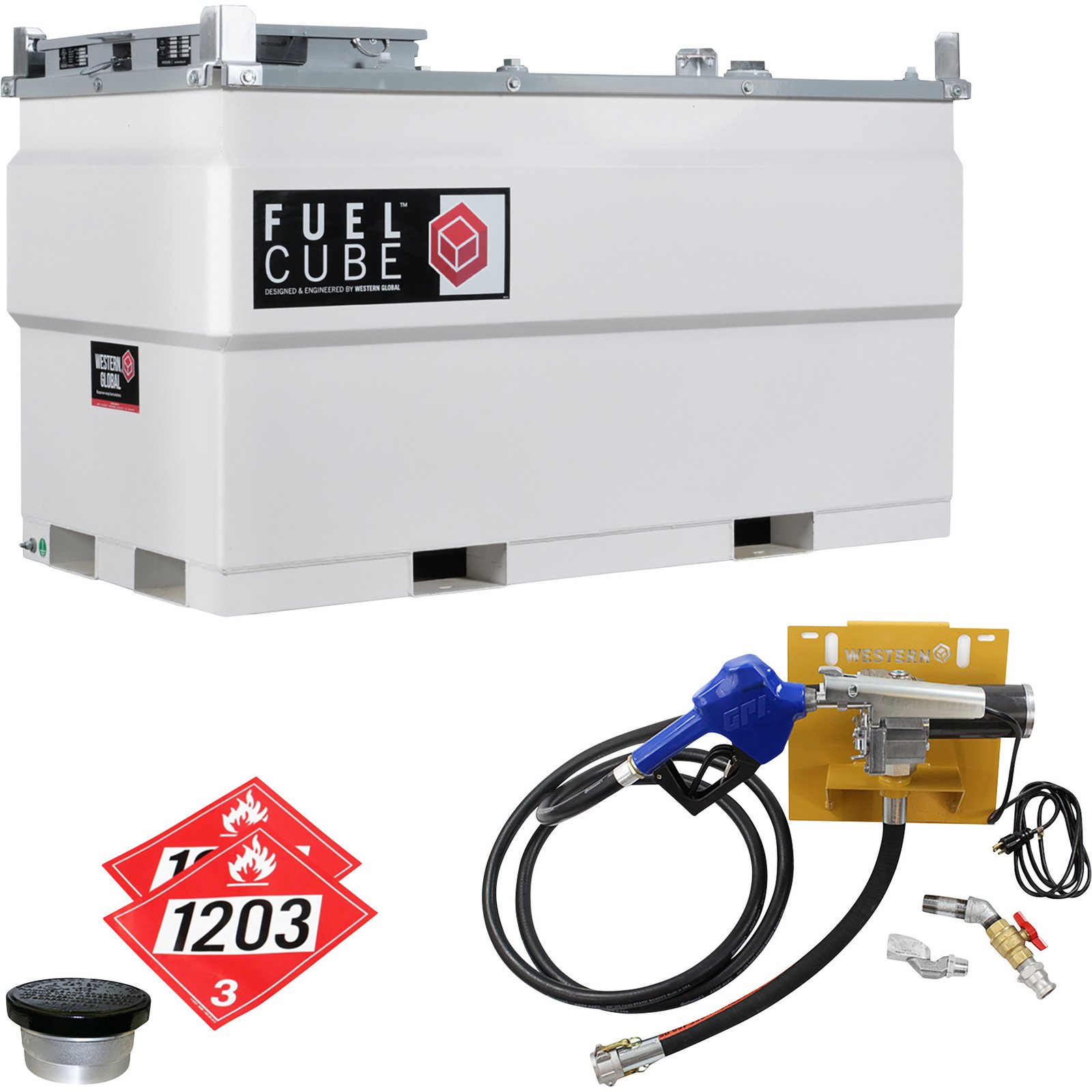 Western Global FuelCube FCPWN0500-11512GP-SNN-G Gasoline Tank Kit – Vent, Pump & Fuel Gauge