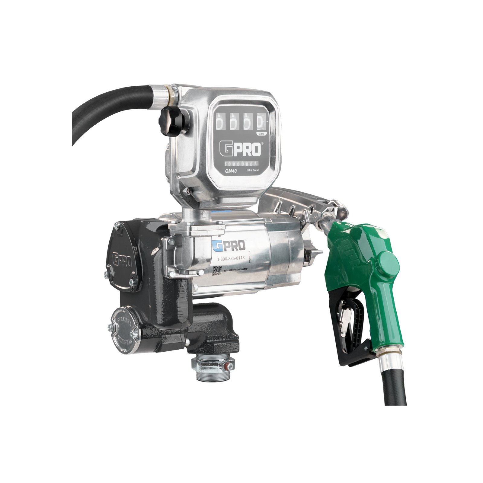 GPRO V35-115AD+QM40-L8N Fuel Transfer Pump – 35 GPM, 120V, Auto Shut-Off Nozzle & Meter
