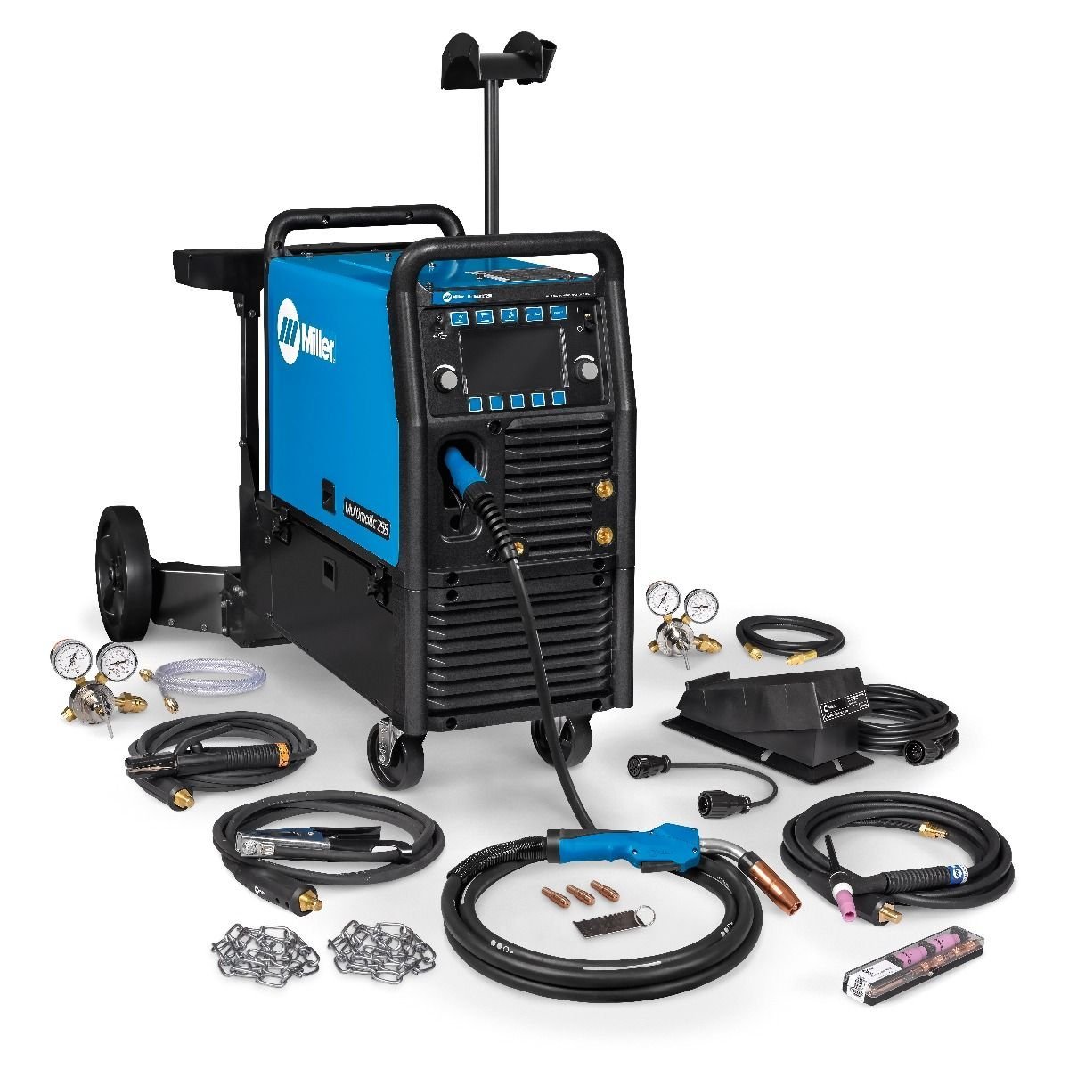 Miller Multimatic 255 951768 Pulsed Multi-Process Welder – Running Gear & TIG Kit