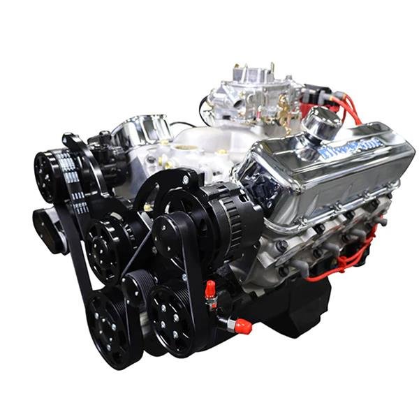 BluePrint Engines GM 496 C.I.D. 600 HP Stroker Dressed Carbureted Long Block Crate Engines BP4967CTCKB